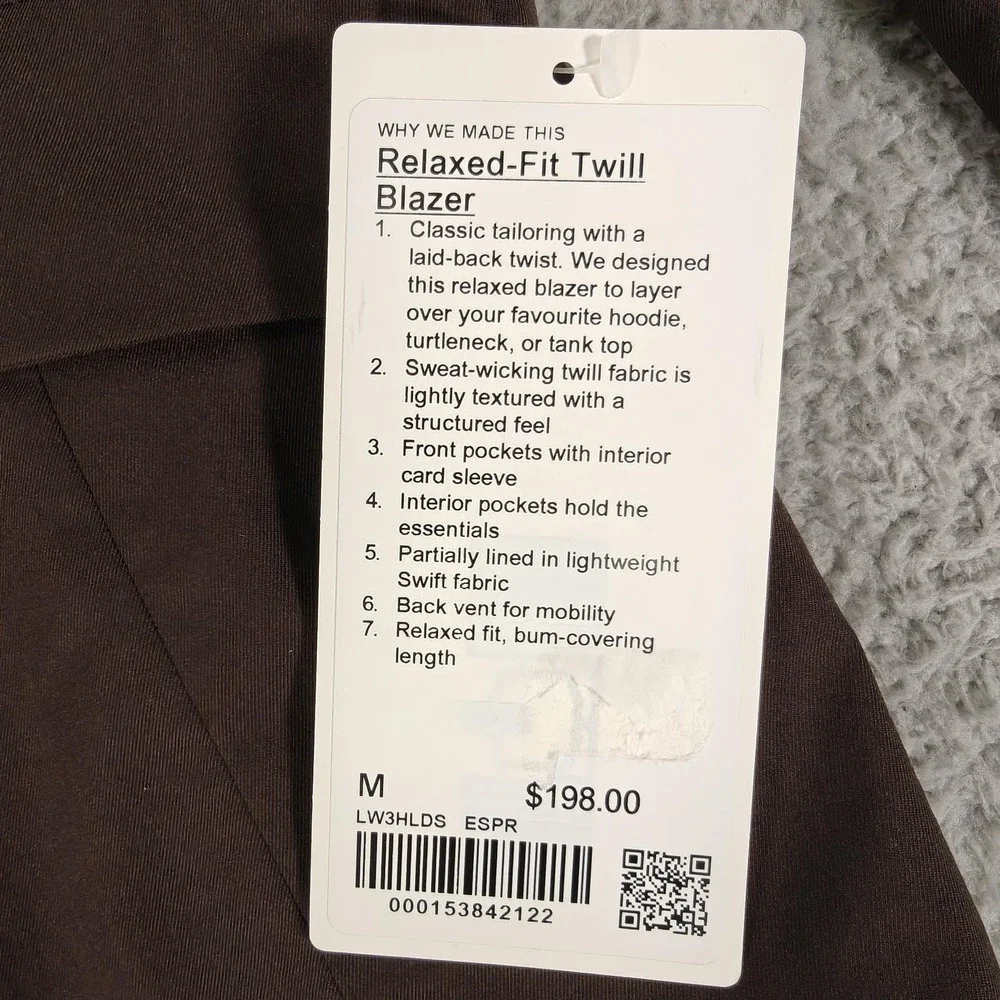 Lululemon Blazer Womens Medium Brown Relaxed-Fit Twill Business Casual Jacket - Picture 5 of 11